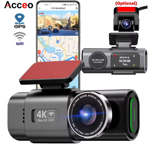 ClearDrive B53P – Dashcam 4K Ultra HD avec WiFi & GPS