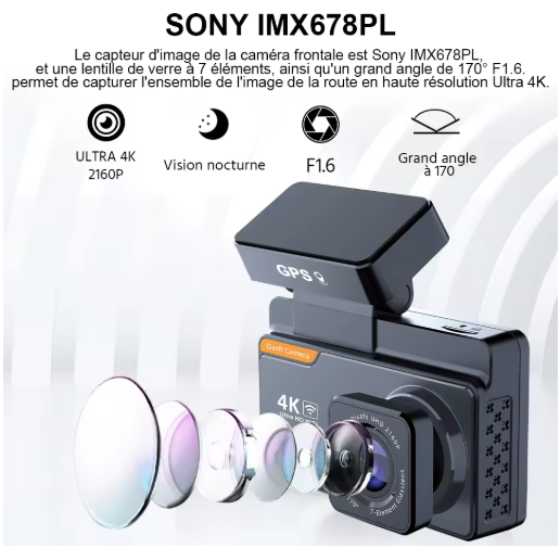 ClearDrive B46P – Dashcam 4K double caméra avec Wi-Fi & GPS intégrés