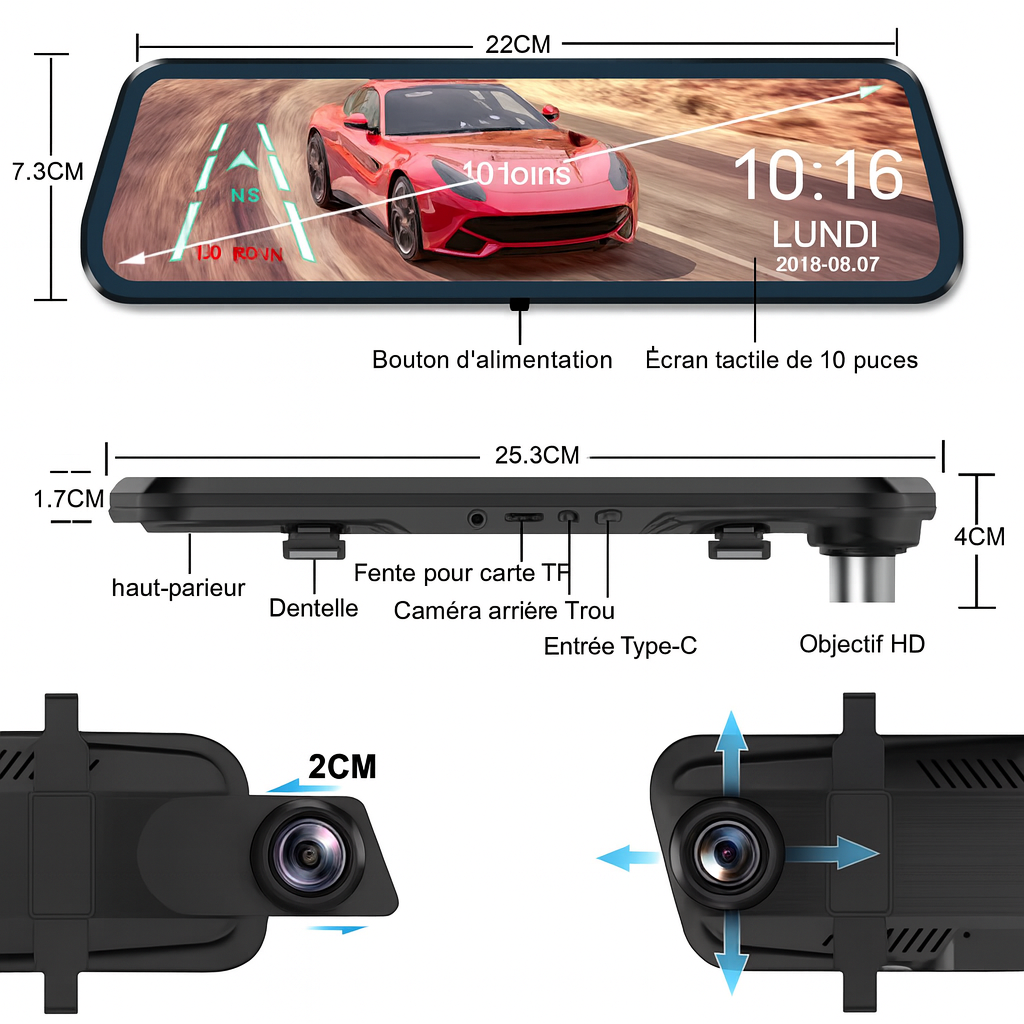 ClearDrive 4K – Le rétroviseur intelligent 2-en-1 nouvelle génération