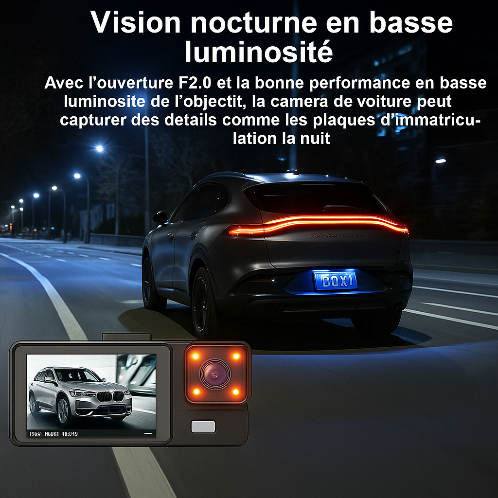 ClearDrive 3-Channel – Enregistreur automobile compact 3 en 1