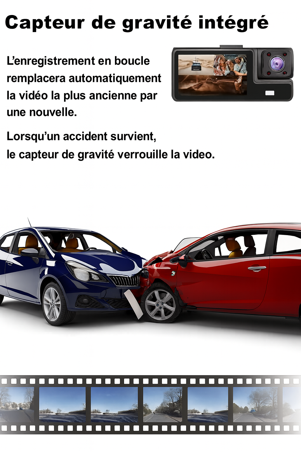 ClearDrive 3-Channel – Enregistreur automobile compact 3 en 1